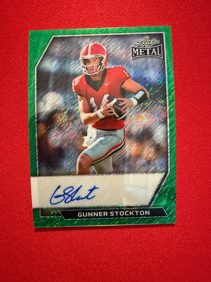 2026 Leaf Metal Football Gunner Stockton Auto Green Shimmer 3/3