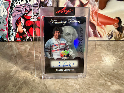 Mario Andretti 2026 Leaf Metal Independence Day Founding Fathers Auto Black 1/1