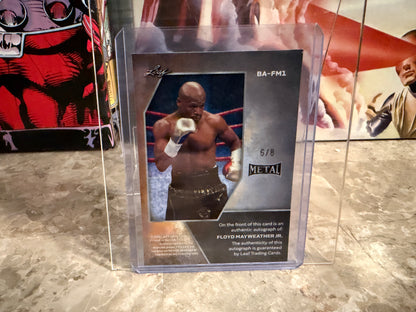 Floyd Mayweather Jr. 2026 Leaf Metal Ring Kings Base Auto Platinum Lava /8