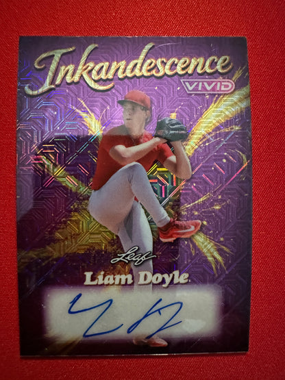 Liam Doyle 2026 Leaf Vivid Inkadescence Purple Techno Foil AUTO /3 Prospect