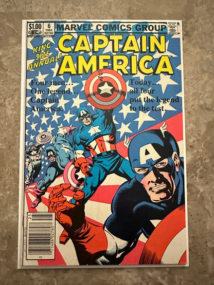 Captain America Annual #6 Newsstand FN/VF 7.0 (1982 Marvel)