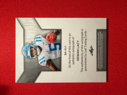 Kewan Lacy 2026 Leaf Trinity Football Base Auto Purple /10