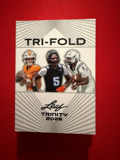 Faizon Brandon MacIntyre Keys 2026 Leaf Trinity Tri-Fold Triple Patch Auto Tennessee 1/6