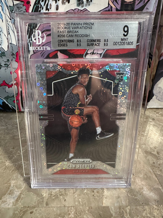 Cam Reddish #256 Beckett 9 Mint (2019-20 Panini Prizm)-Ball Under Leg Fast Break