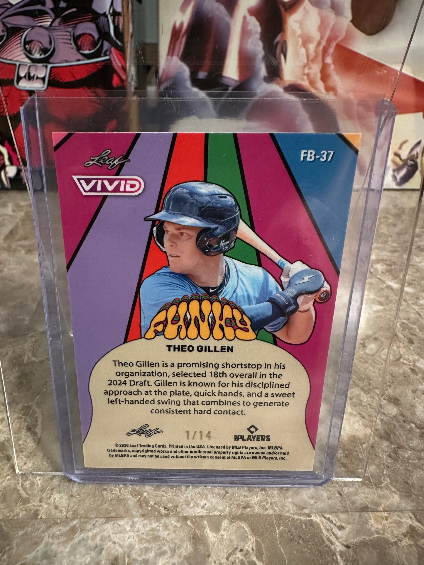 Theo Gillen 2026 Leaf Vivid Baseball Funky Red /14