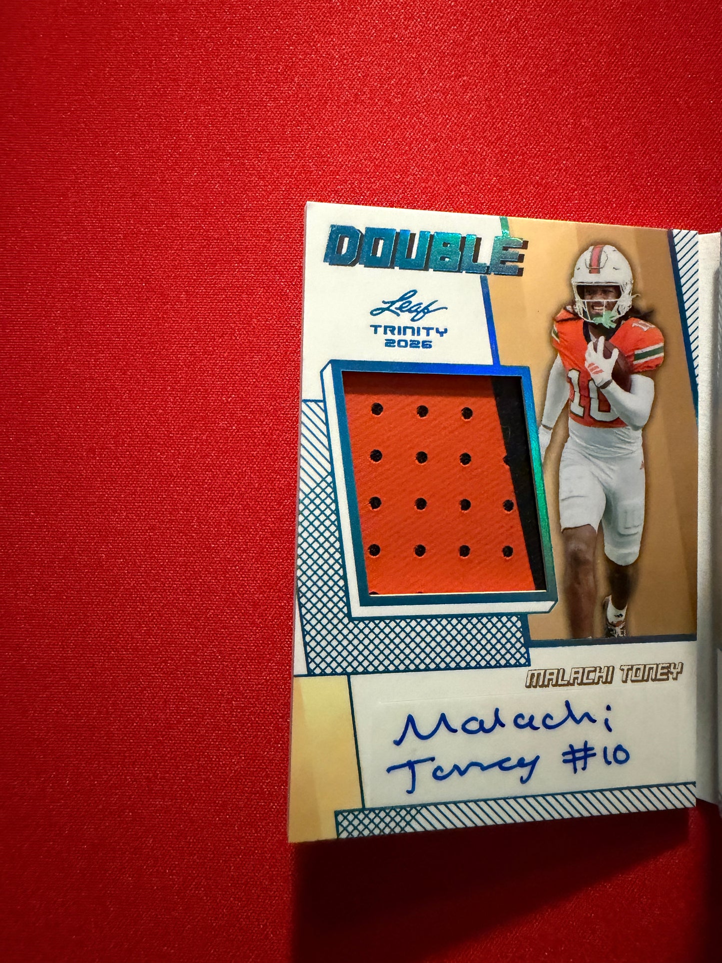 Malachi Toney Cam Coleman 2026 Leaf Trinity Double Booked Dual Patch Auto /15