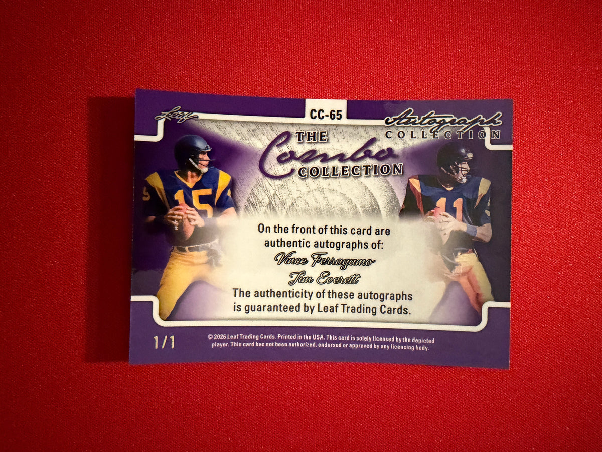 Ferragamo Everett 2026 Leaf Autograph Collection Combo Dual Auto Cracked Ice 1/1