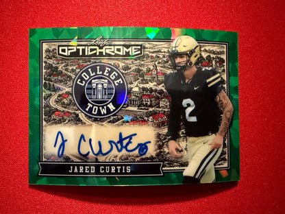 2026 Leaf Optichrome Football College Town Jared Curtis Auto Green Crystal 1/1