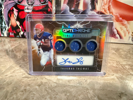 Thurman Thomas 2026 Leaf Optichrome Football Time Machines Patch Auto Gold 1/1