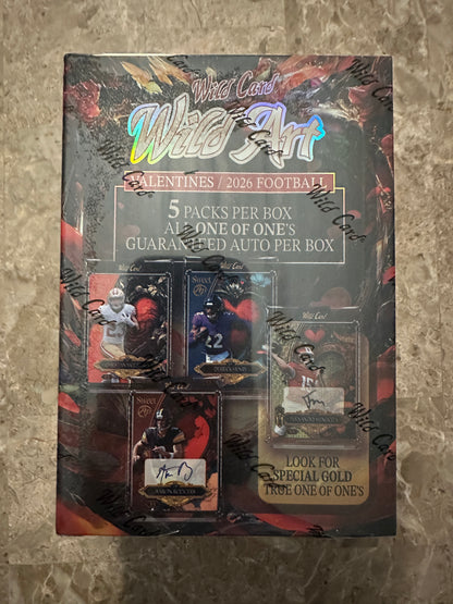 2026 Wild Card Wild Art Football Box - 1 Autograph, 5 Total 1/1s