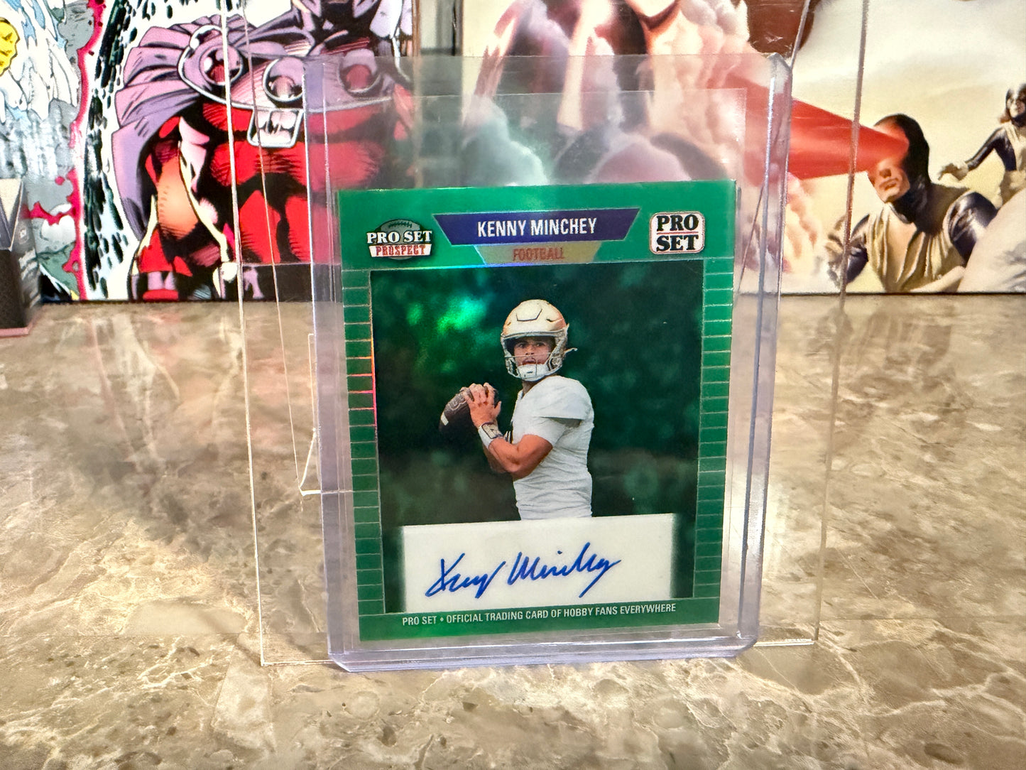 2026 Leaf Pro Set Metal Football Kenny Minchey 1989 Auto Green Notre Dame 1/1