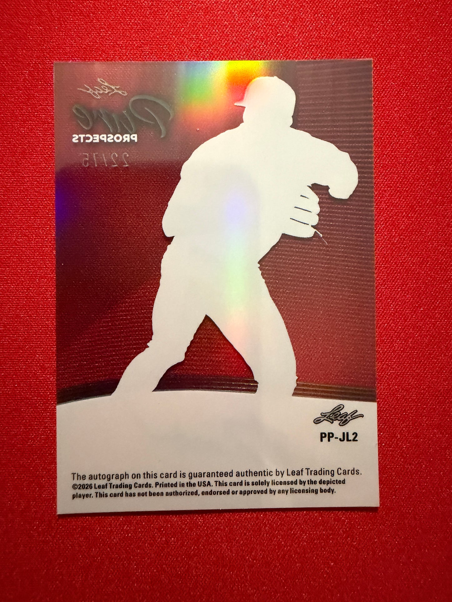 Jacob Lombard 2026 Leaf Metal Draft Baseball Pure Prospects Clear Auto