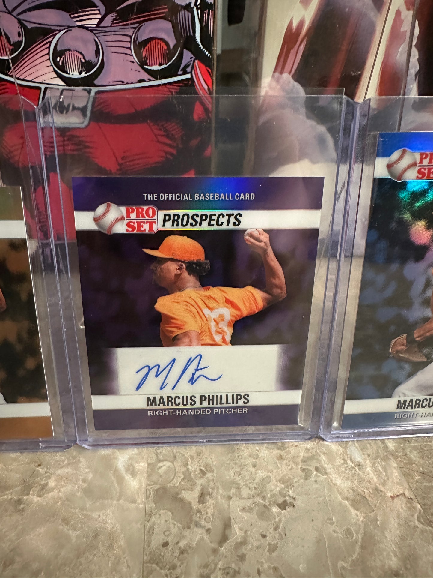 2026 Pro Set Marcus Phillips 1990 Mini Purple Auto 1/1 & Gold 1/1 Parallel Lot