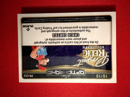 Chris Cortez 2025 Leaf Optichrome Baseball Prospect Relic Auto Silver 10/10 Bookend