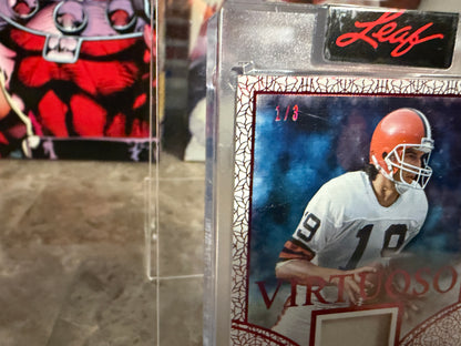 Bernie Kosar 2026 Leaf Art of Sport Virtuoso Red 1/3 Bookend