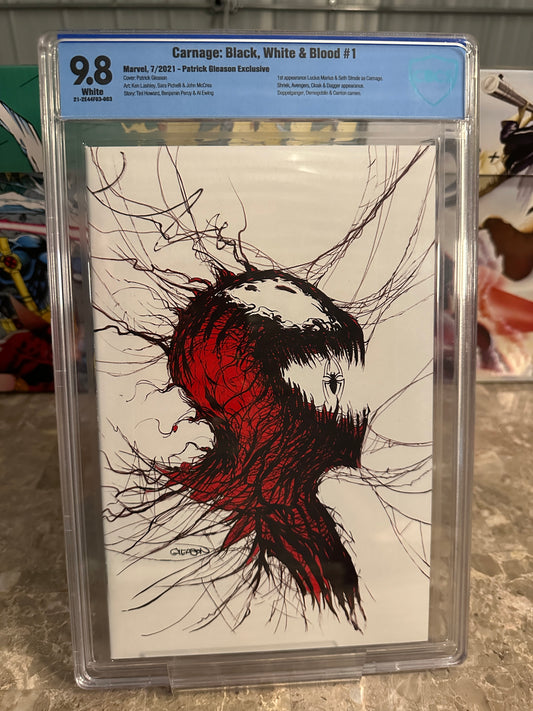 Carnage Black, White & Blood #1 Gleason Virgin CBCS 9.8 (2021 Marvel)
