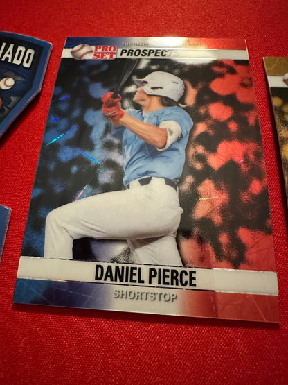 Daniel Pierce 2026 Pro Set Metal 1/1 Gold AUTO, /5 & /6 RWB Lazer Lot - Rays