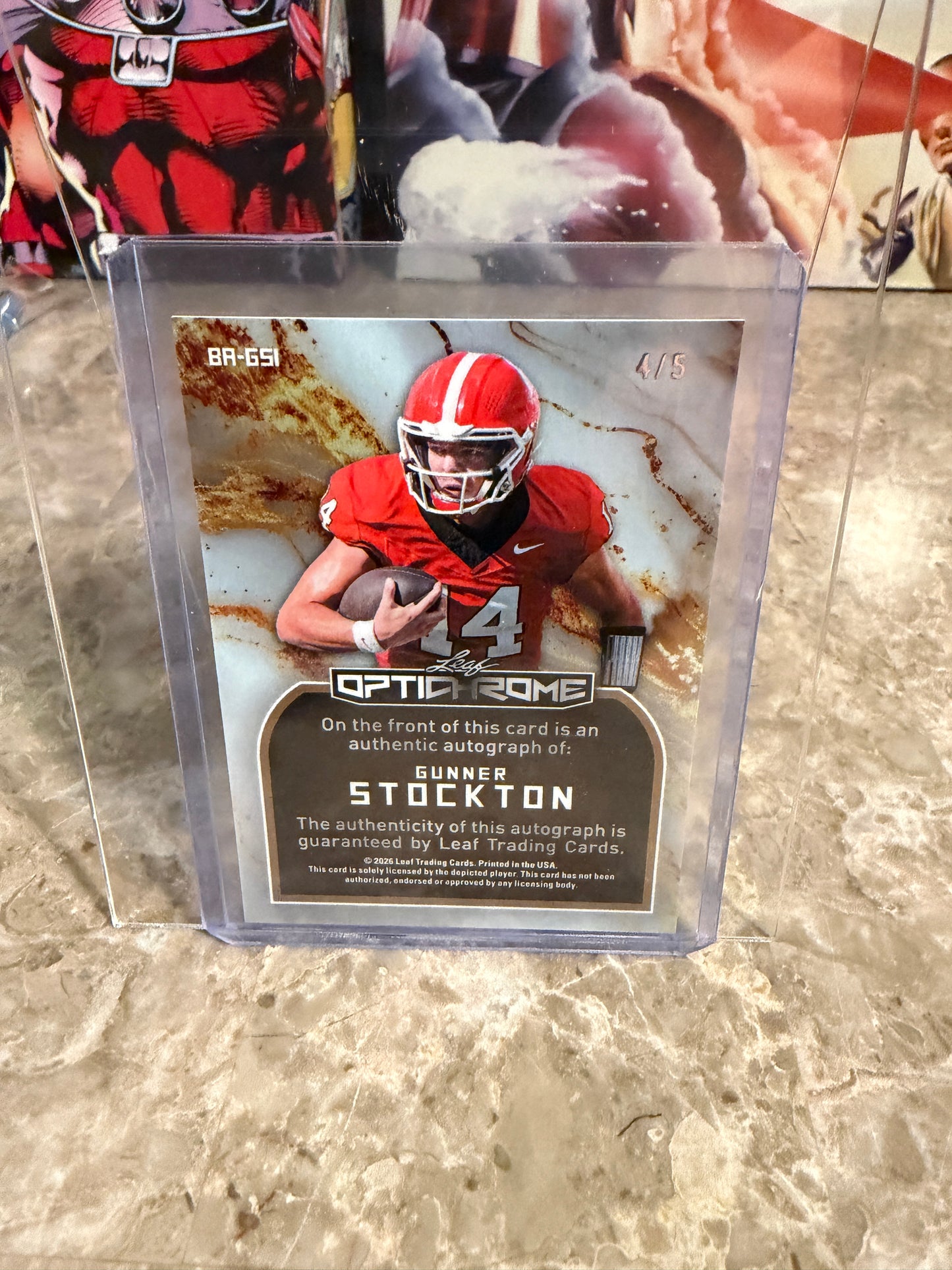 2026 Leaf Optichrome Gunner Stockton Blue Crystal Auto /5