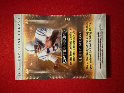 Lenny Moore 2026 Leaf Optichrome Football Enduring Legacy Black Prismatic Autograph /5