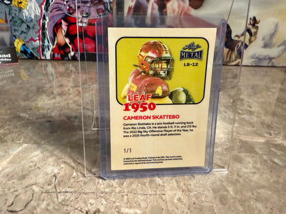 2026 Leaf Metal Football Cam Skattebo 1950 Gold Auto 1/1 Lot