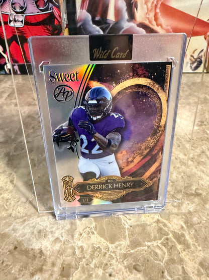 Derrick Henry 2026 Wild Card Wild Art 1/1 Color Match Artist Proof 2-Card Lot