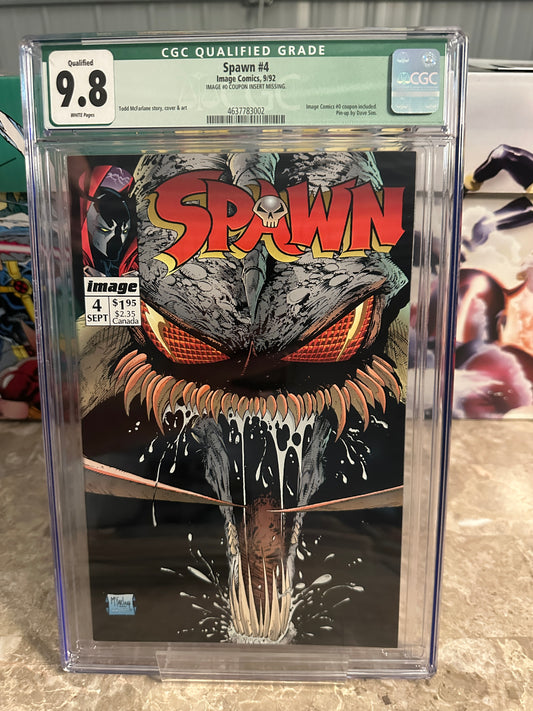 Spawn #4 CGC 9.8 Qualified (Marvel 1992) - Brand New Case