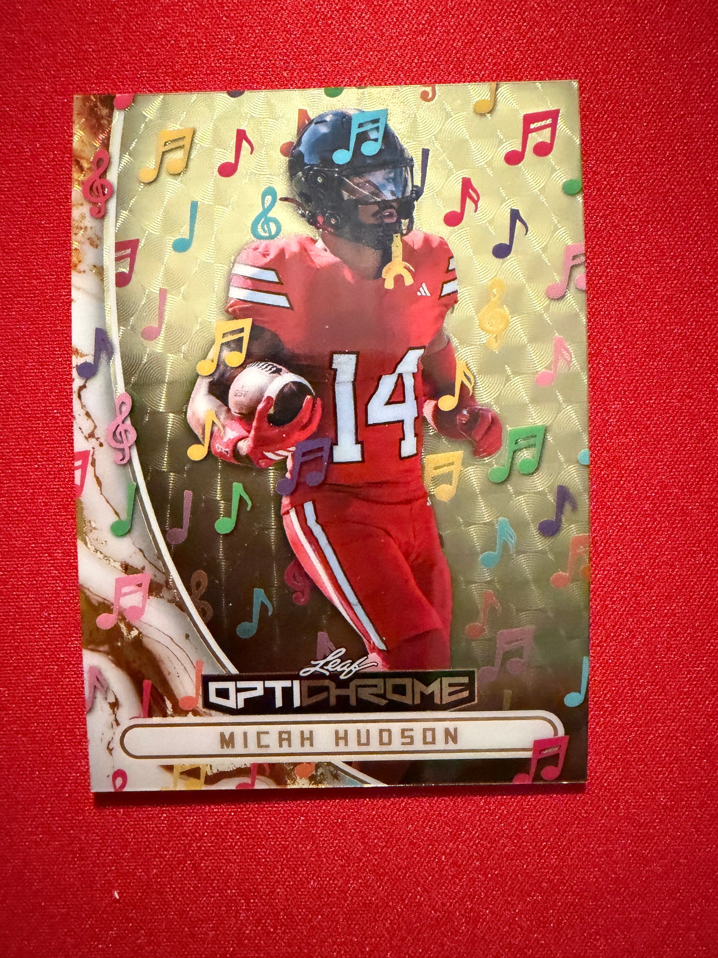 Micah Hudson 2026 Leaf Optichrome Music Super Gold Prismatic 1/1