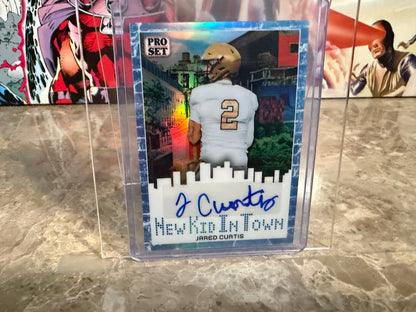 2026 Leaf Pro Set Football Jared Curtis Auto New Kid In Town Platinum /8