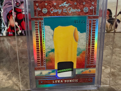 Luka Doncic 2025 Leaf Glory of the Game Basketball Game Used Patch Number /25