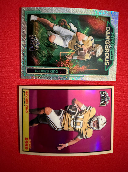 2026 Leaf Metal Football Haynes King 1950 Armed & Dangerous 2-Card Lot