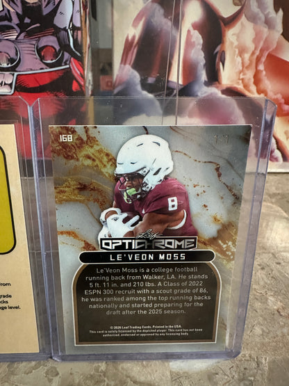 2026 Leaf Optichrome Le'Veon Moss White Prismatic 1/1 & Metal Green Shimmer /3 Lot