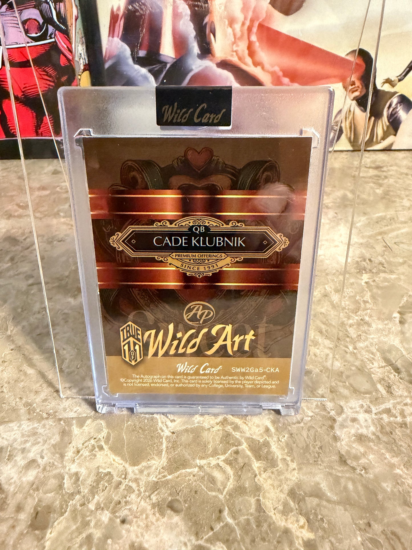 Cade Klubnik 2026 Wild Card Wild Art 1/1 Gold Vinyl Auto
