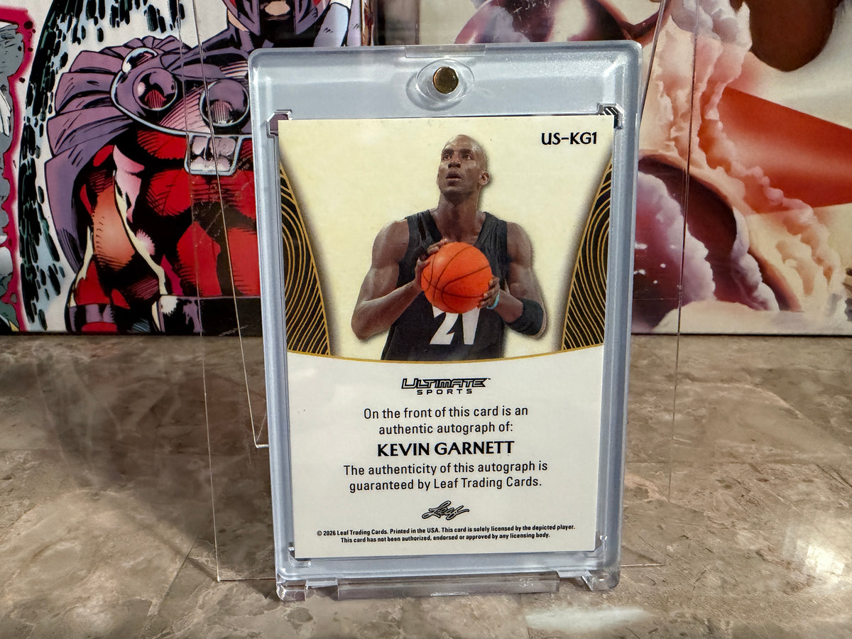 Kevin Garnett 2026 Leaf Ultimate Sports Signatures Auto Purple 1/7 Bookend