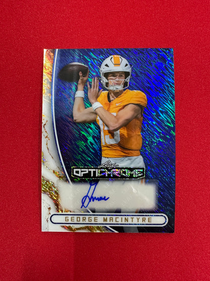 2026 Leaf Optichrome George MacIntyre BLUE SHIMMER AUTO 1/5 Vols 5-Star QB