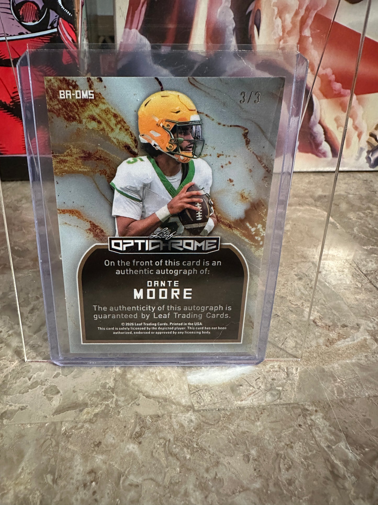 2026 Leaf Optichrome Dante Moore GREEN CRYSTAL AUTO 3/3 Oregon Ducks Color Match