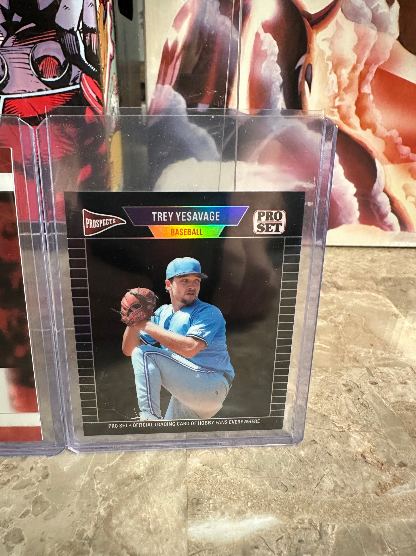 Trey Yesavage 2026 Pro Set Metal 1/1 Red Lazer AUTO & 1989 Mini Black /2 Lot - Blue Jays