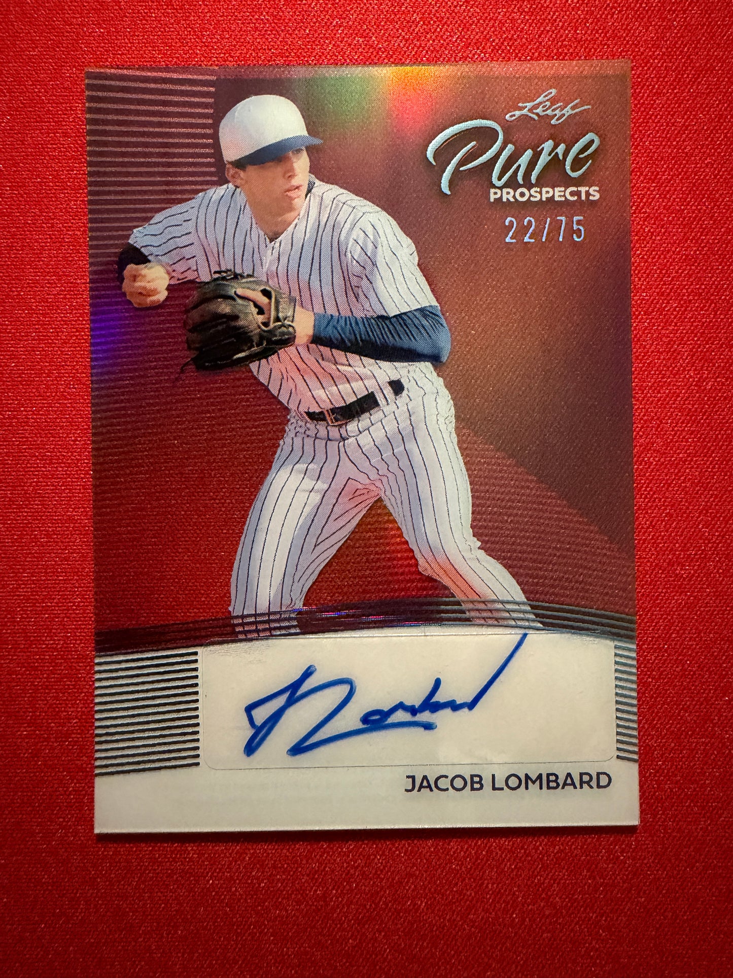Jacob Lombard 2026 Leaf Metal Draft Baseball Pure Prospects Clear Auto