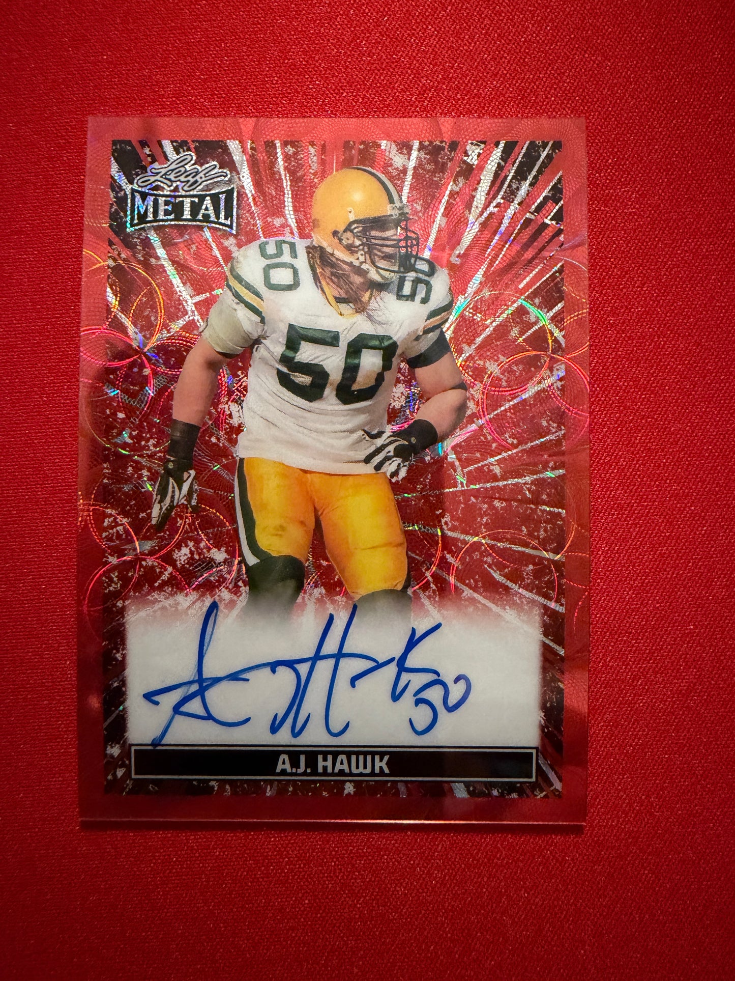 2026 Leaf Pro Set Metal AJ Hawk On-Card Auto Kaleidoscope 2/3