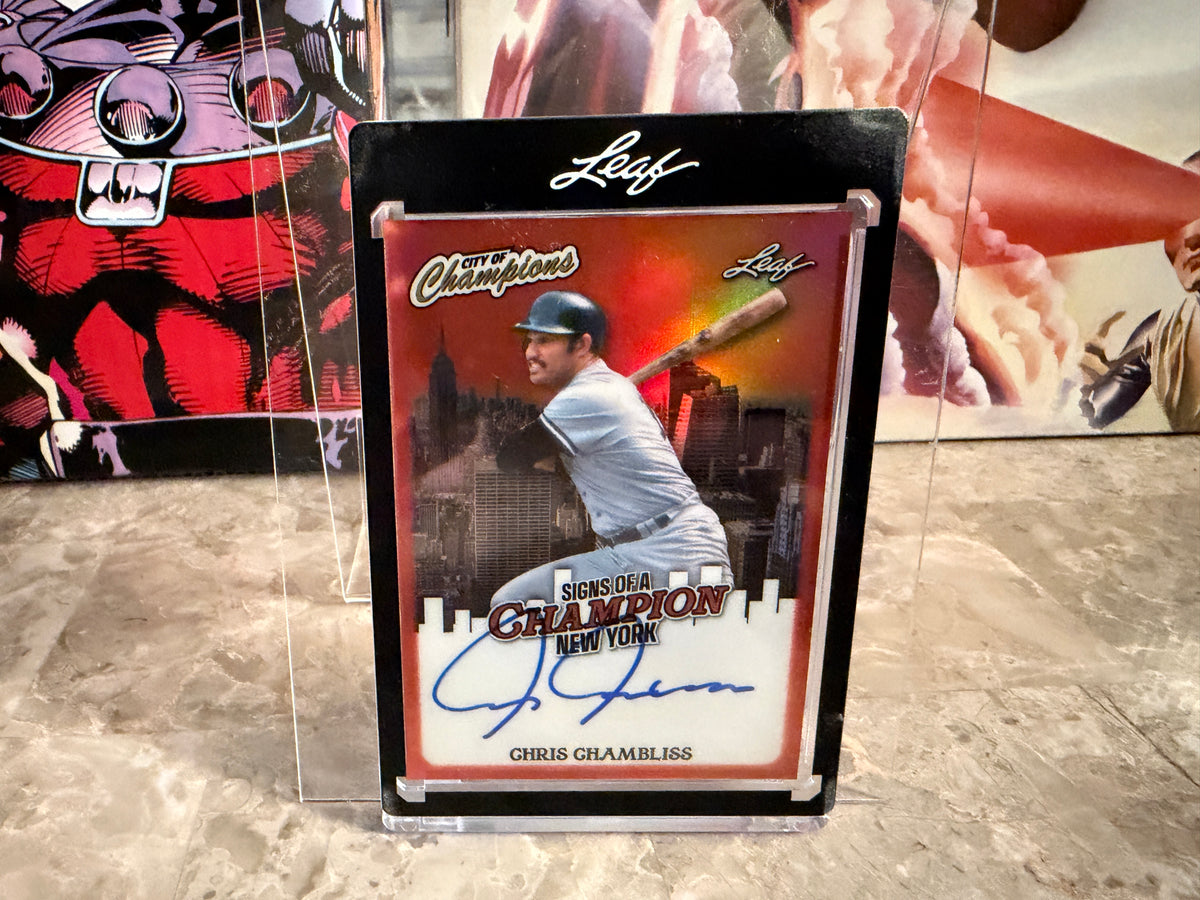 Chris Chambliss 2026 Leaf City of Champions Signs Auto New York Orange /8