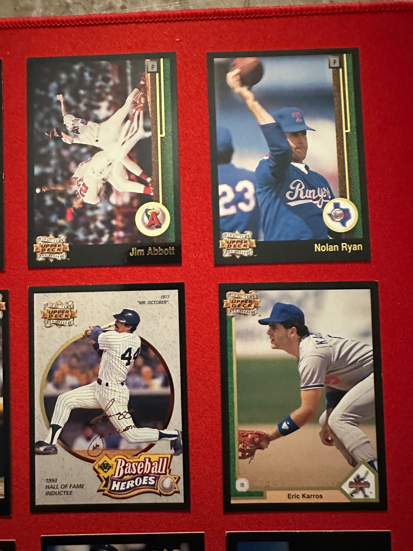 1993 Upper Deck 5TH ANNIVERSARY Complete Insert Set 1-15 - Griffey/Ryan