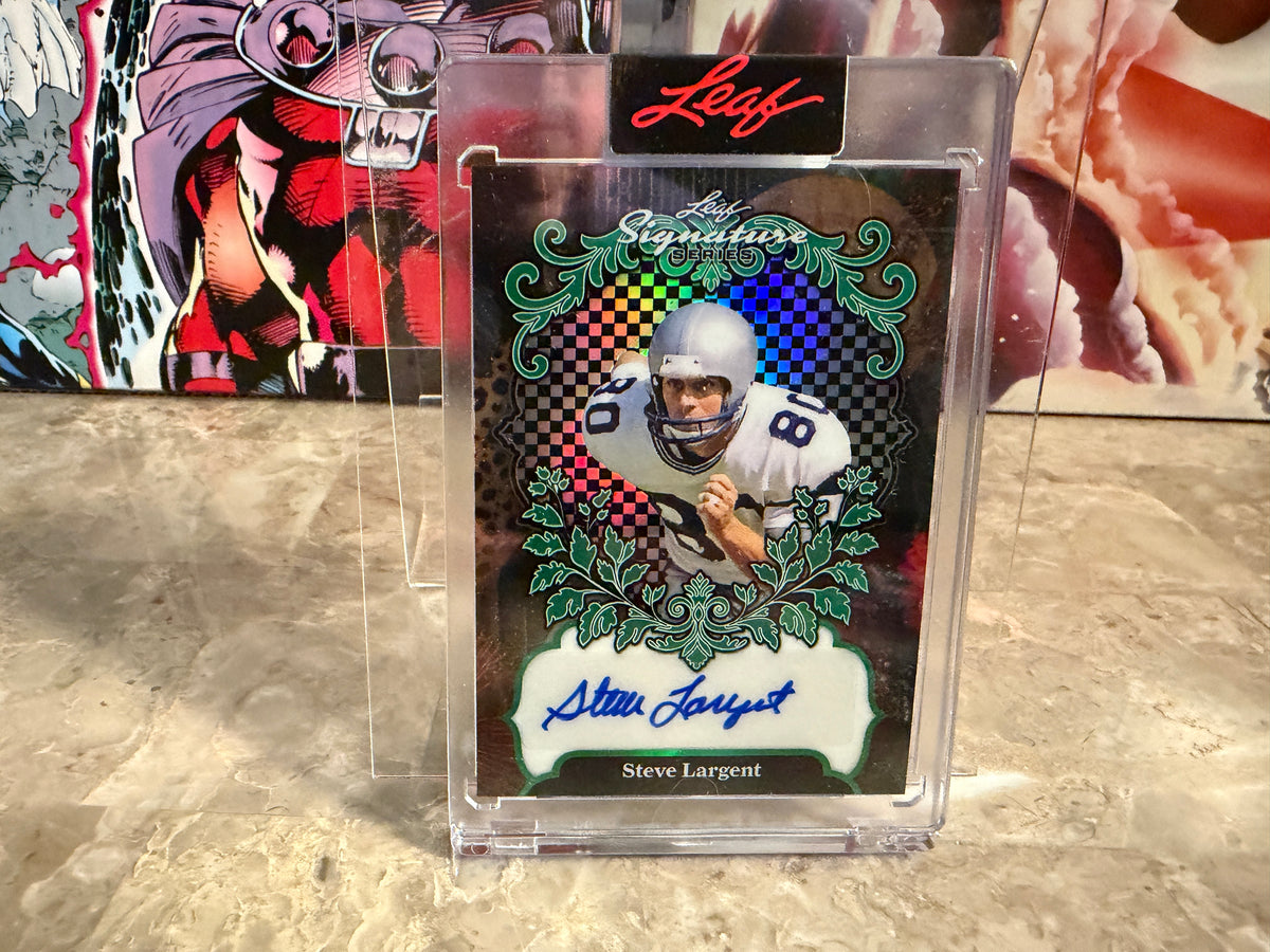 Steve Largent 2026 Leaf Signature Series Sports Base Auto Green Prismatic 1/1