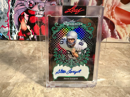 Steve Largent 2026 Leaf Signature Series Sports Base Auto Green Prismatic 1/1
