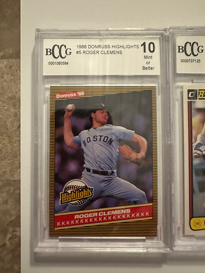 Roger Clemens #5 BCCG/PSA Graded Gem Mint 10 (1986 Donruss Highlights)