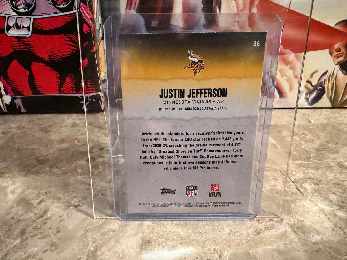 Justin Jefferson 2025 Topps Signature Class Football Green /175 #36