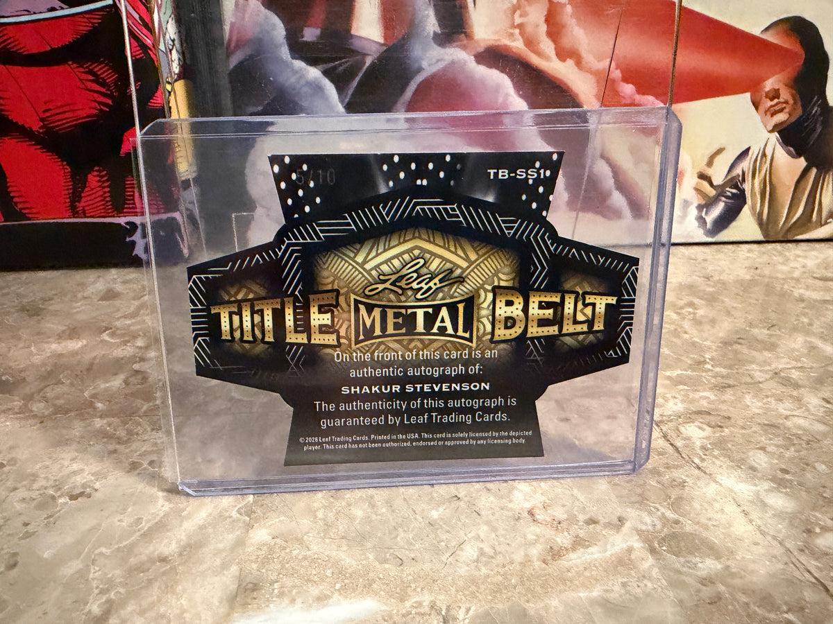 Shakur Stevenson 2026 Leaf Metal Ring Kings Title Belt Auto Silver /10