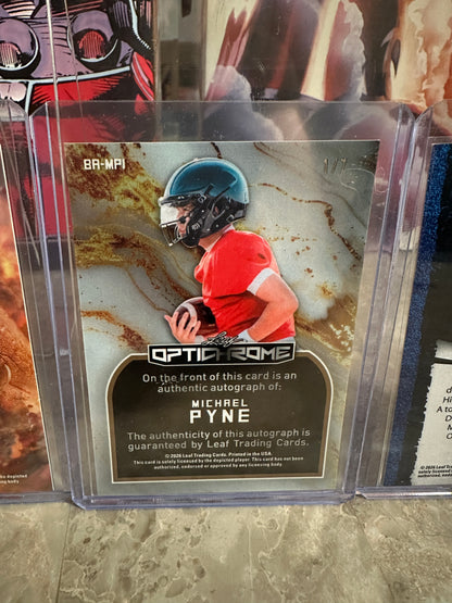2026 Leaf Metal Michael Pyne Purple Prismatic Auto /7 & Silver Auto /12 4-Card Lot