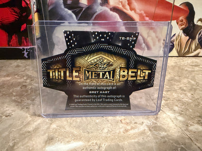 Brett Hitman Hart 2026 Leaf Metal Ring Kings Title Belt Auto Blue /5