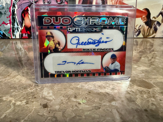 Rollie Fingers Trevor Hoffman 2025 Leaf Optichrome Duochrome Auto Crystal 1/1
