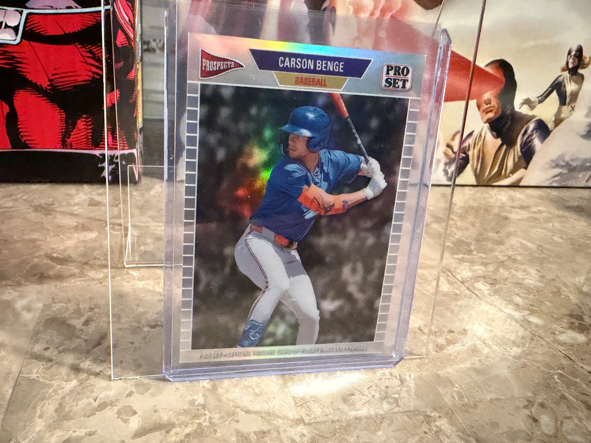 Carson Benge 2026 Leaf Pro Set Metal Baseball 1989 Silver 10/10 Bookend