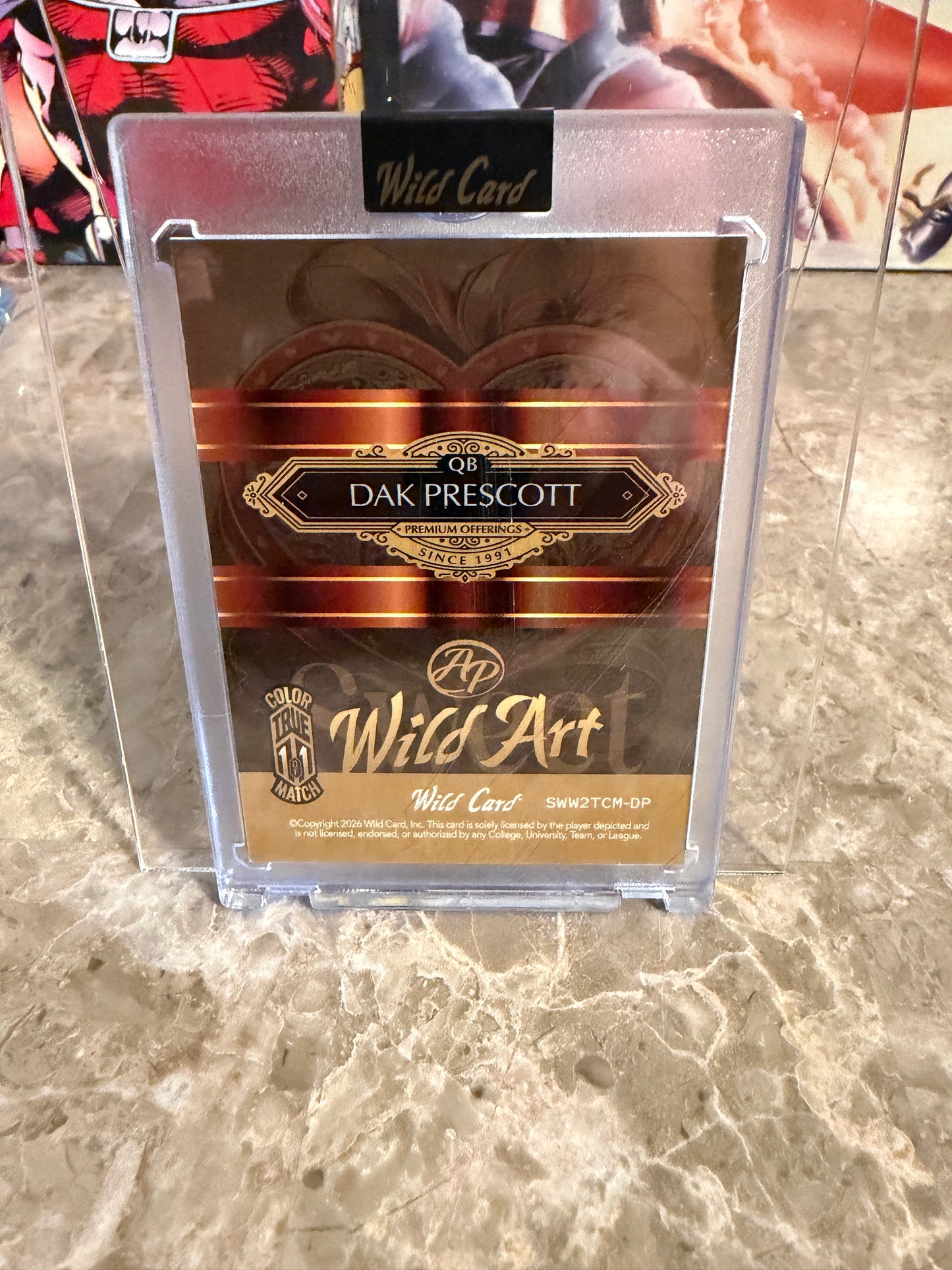 Dak Prescott 2026 Wild Card Wild Art 1/1 Color Match Artist Proof 2-Card Lot